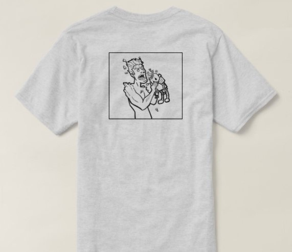 Iceman Eating a Robot shirt (ash) - Back
